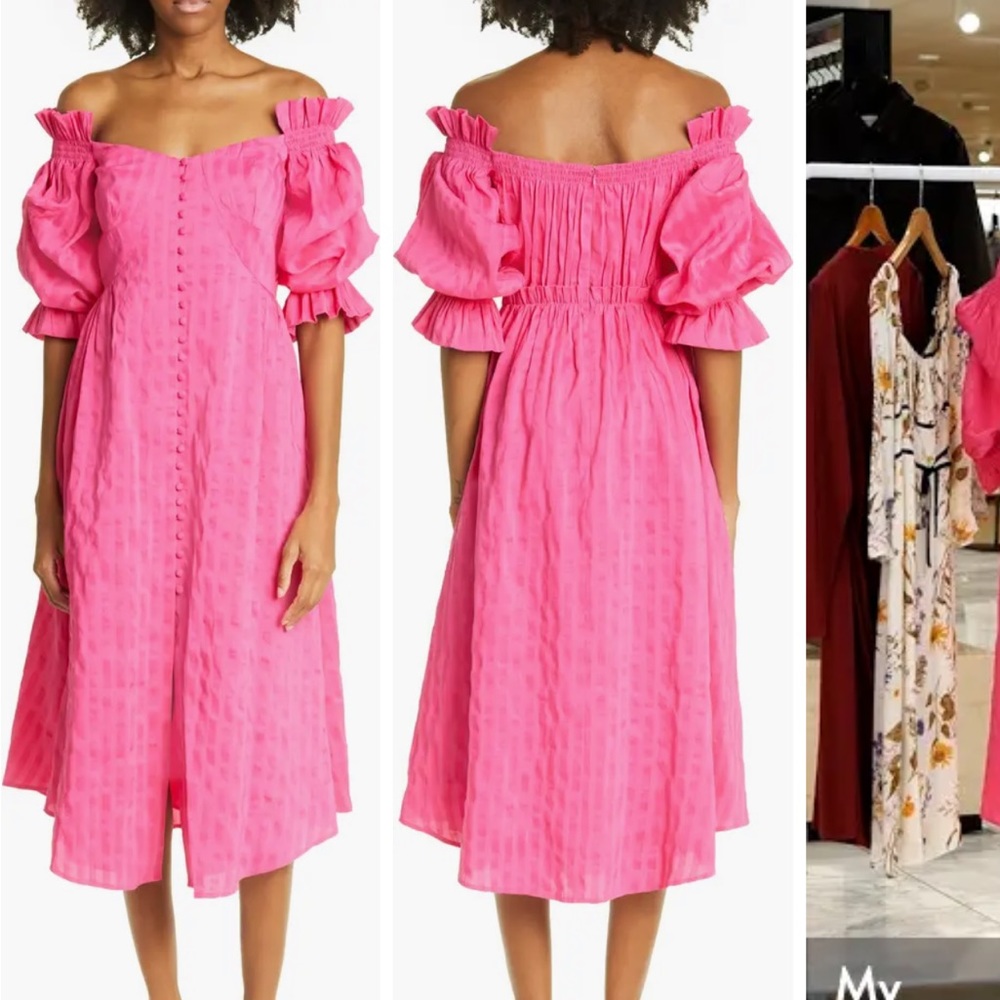 Cult Gaia Simona Off the Shoulder Midi Dress 0